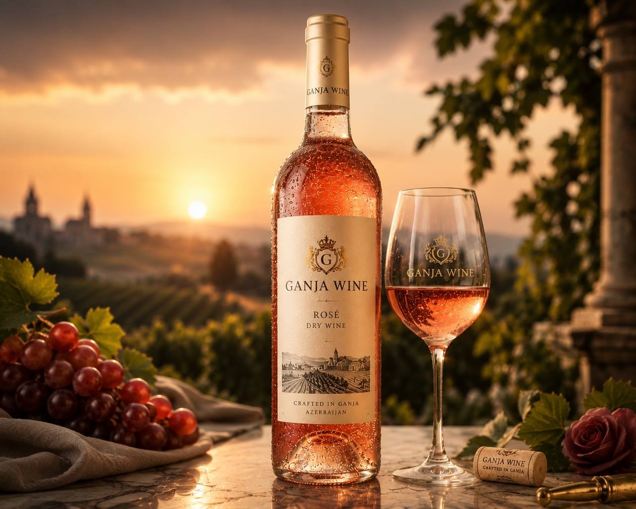 Ganja Wine Rosé Dry Wine bottle